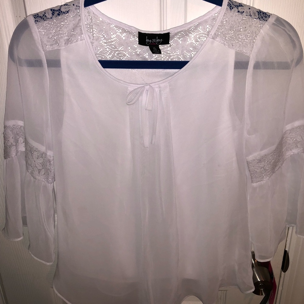 Sheer white kids blouse